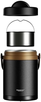 2L Thermobehälter aus Edelstahl | Isolierter Wärmetablettschrank für warme Speisen | Ideal für Büro und Outdoor-Aktivitä