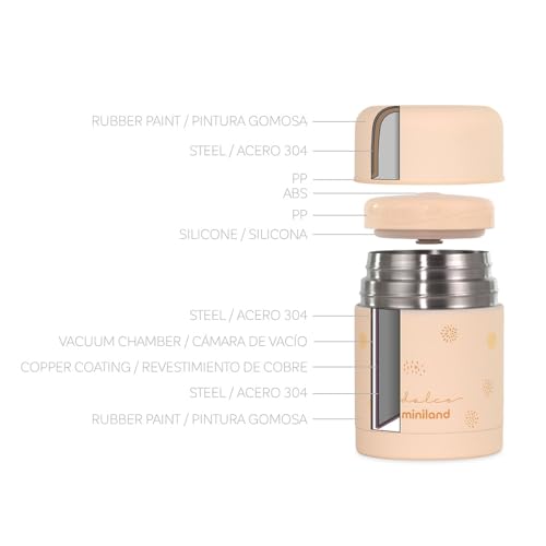 Miniland Food Thermy Vanilla 600 ml Isolierbehälter für dauerhafte Temperatureigenschaften bei Mahlzeiten