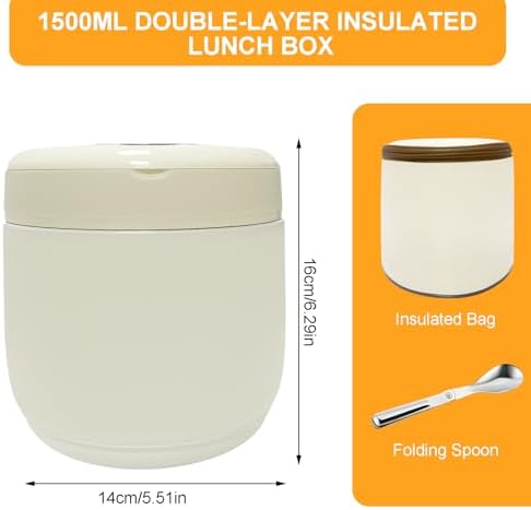 Thermoschüssel Essenselektra 1500ml Warmhaltebehälter Edelstahl Mit Deckel Und Löffel Für Mittagessen Auslaufsicher