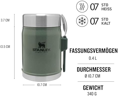 STANLEY Classic Legendary Thermobehälter Für Essen - Edelstahl Warmhaltebehälter 400 ml - Hält 7 Stunden Heiß Oder Kalt 