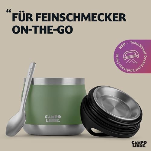 Campo Libre.® Thermobecher für Warmhaltebox und Mueslicup, Edelstahl, Green, 400ml  
Campo Libre.® Warmhaltebehälter für