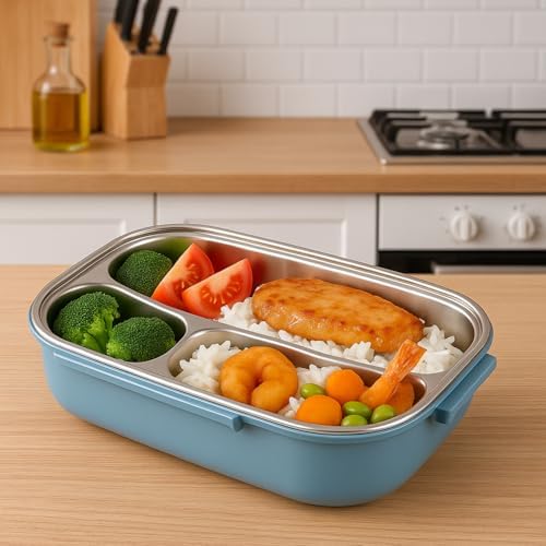 Cocoarm Thermobehälter Für Kinder Isolierte Lunchbox Aus Edelstahl - Tragbarer Griff Und Löffelaufbewahrung (Blue)  
Coc