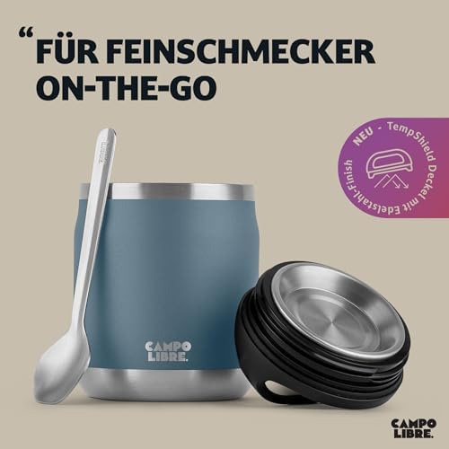  Campo Libre.® Thermobecher für Warmhaltebox und Essen - Edelstahl, Blue, 600ml
Campo Libre.® Thermo-Essensbehälter Löf