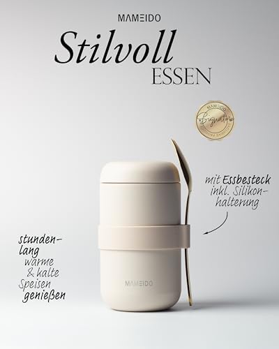  MAMEIDO Thermobehälter für Essen, Edelstahl, 500 ml, Ideal für Joghurt und Eis
| MAMEIDO Müslibecher to go, Thermobeche