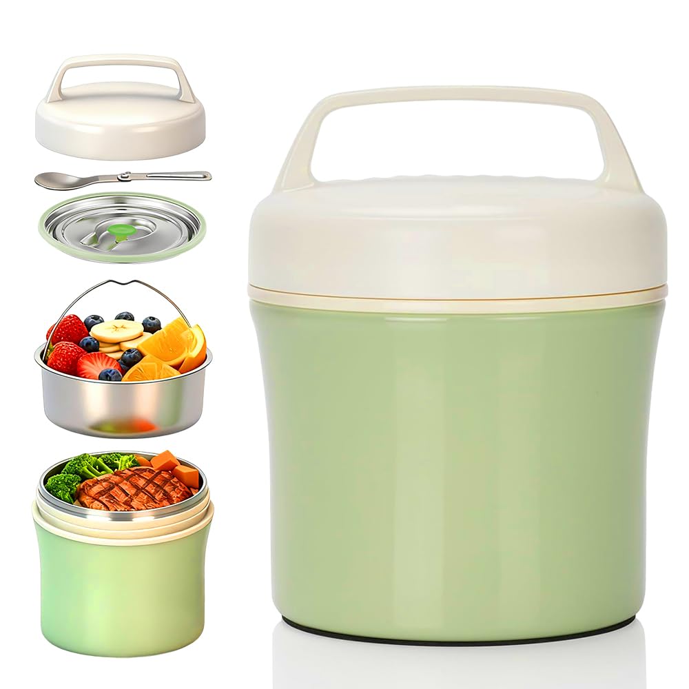 ADDLIVE Thermobehälter für Essen 1200ML - Warmhaltebehälter für Kinder & Erwachsene, Edelstahl Thermobox mit Klapplöffel