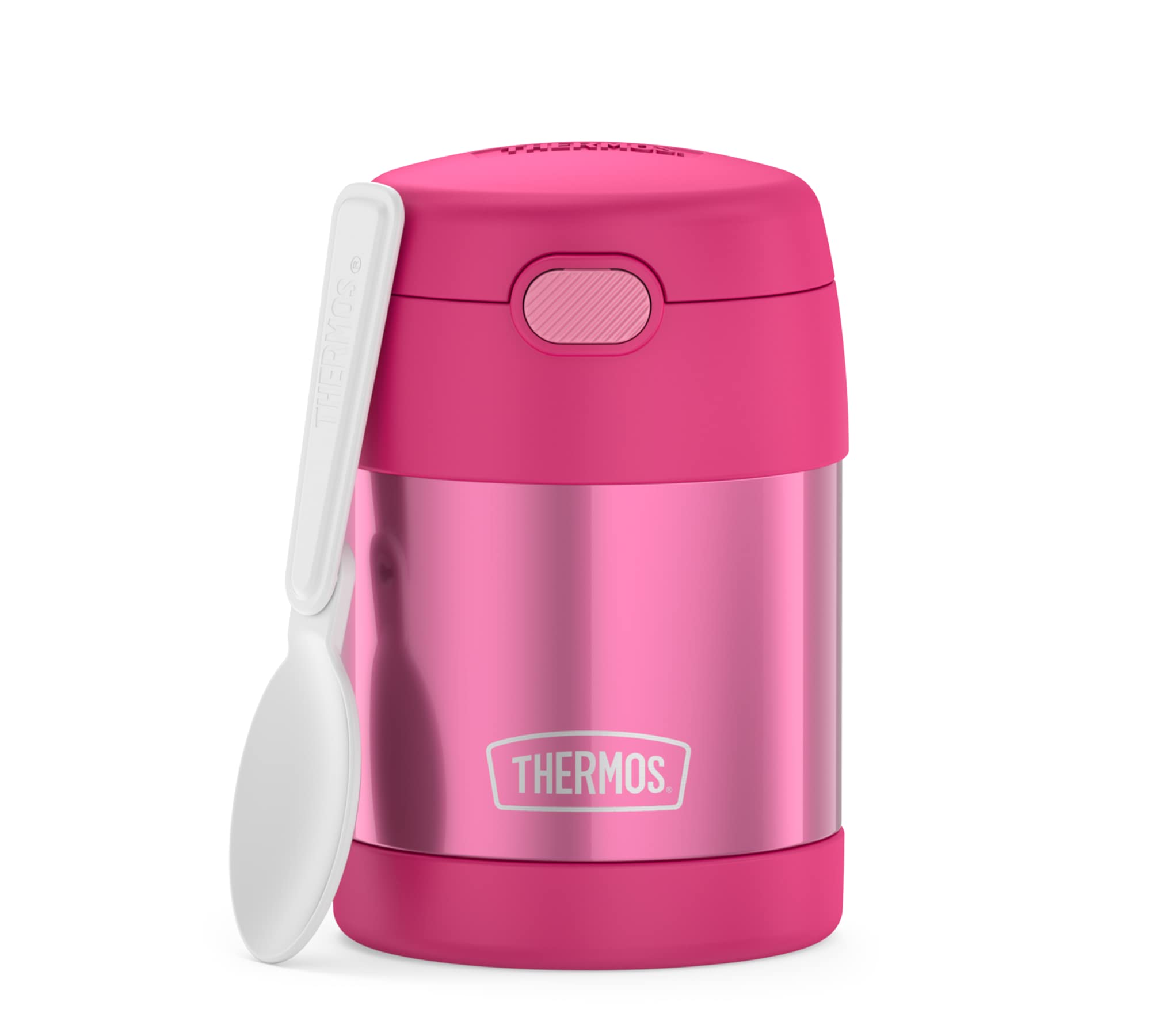 THERMOS Kids Funtainer Speisebehälter 0,30l, Rosa, thermobehärteter Essensbehälter mit Löffel, 5 Std. warm / 7 Std. kalt