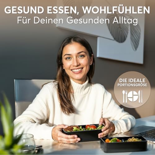 Umami Lunchbox für Erwachsene, auslaufsichere Bento Box mit Fächern, Schwarz & Beige, 1200 ml exploited typos in origina