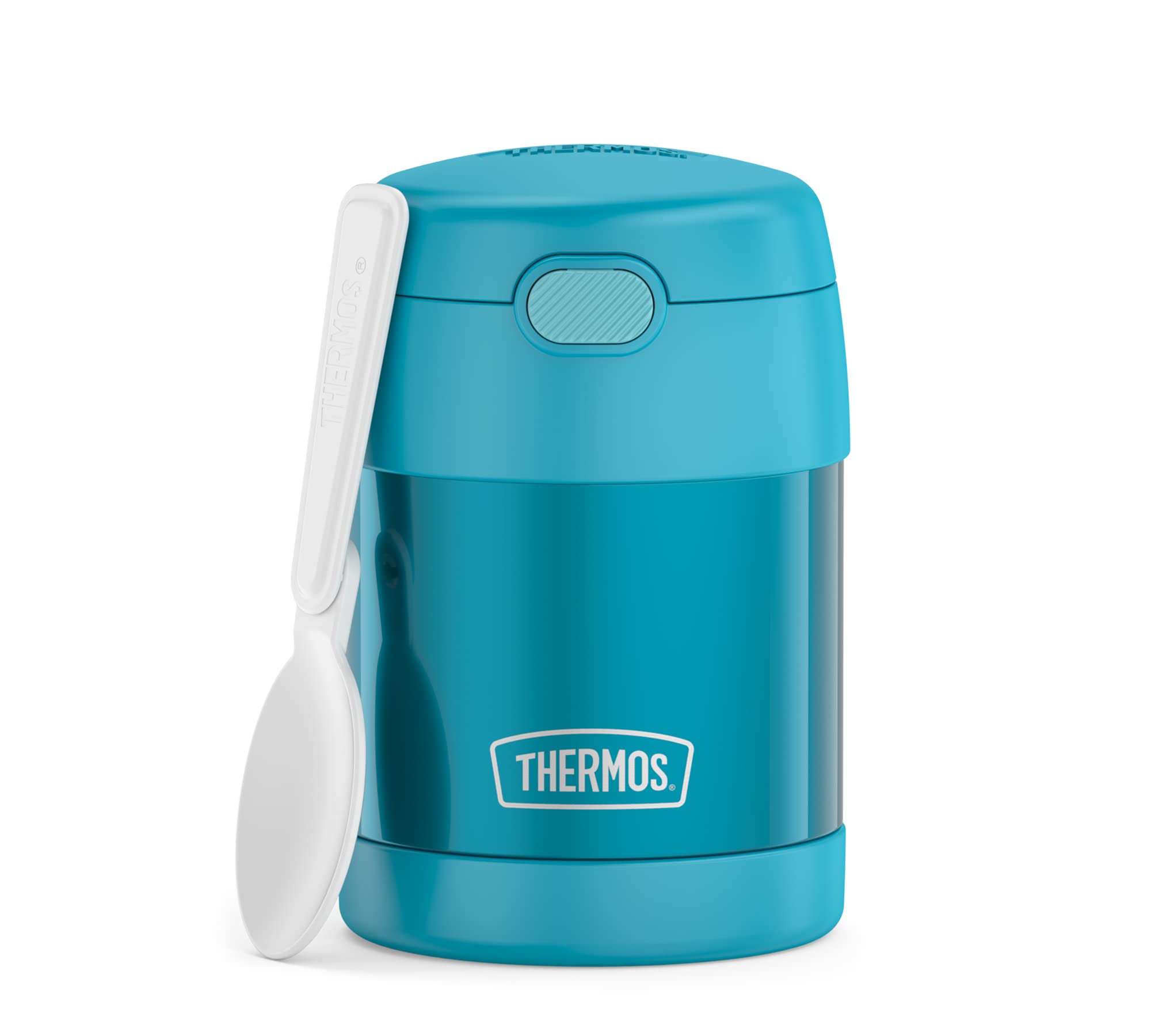 THERMOS Kids FUNTAINER Food Jar 0,30l, Ocean Teal, Thermlötverpackung für Kinderessen mit Löffel, 5 Std. Haltwarm / 7 St