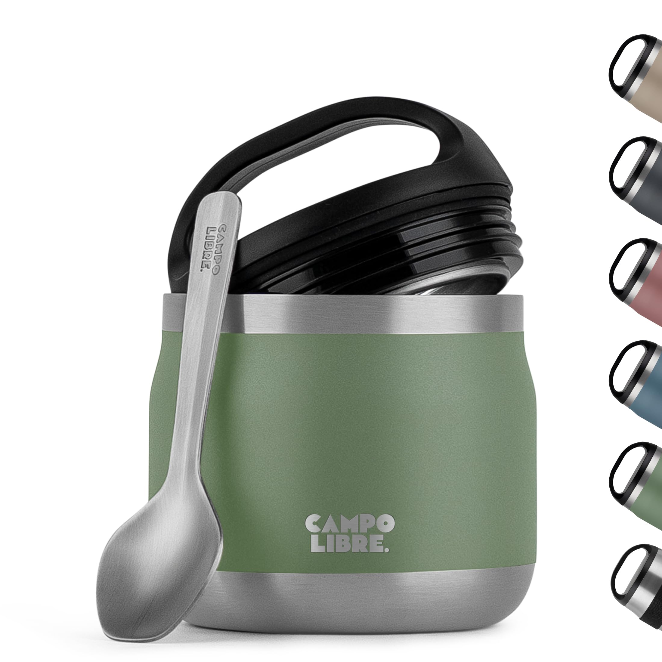 Campo Libre.® Thermobecher für Warmhaltebox und Mueslicup, Edelstahl, Green, 400ml  
Campo Libre.® Warmhaltebehälter für